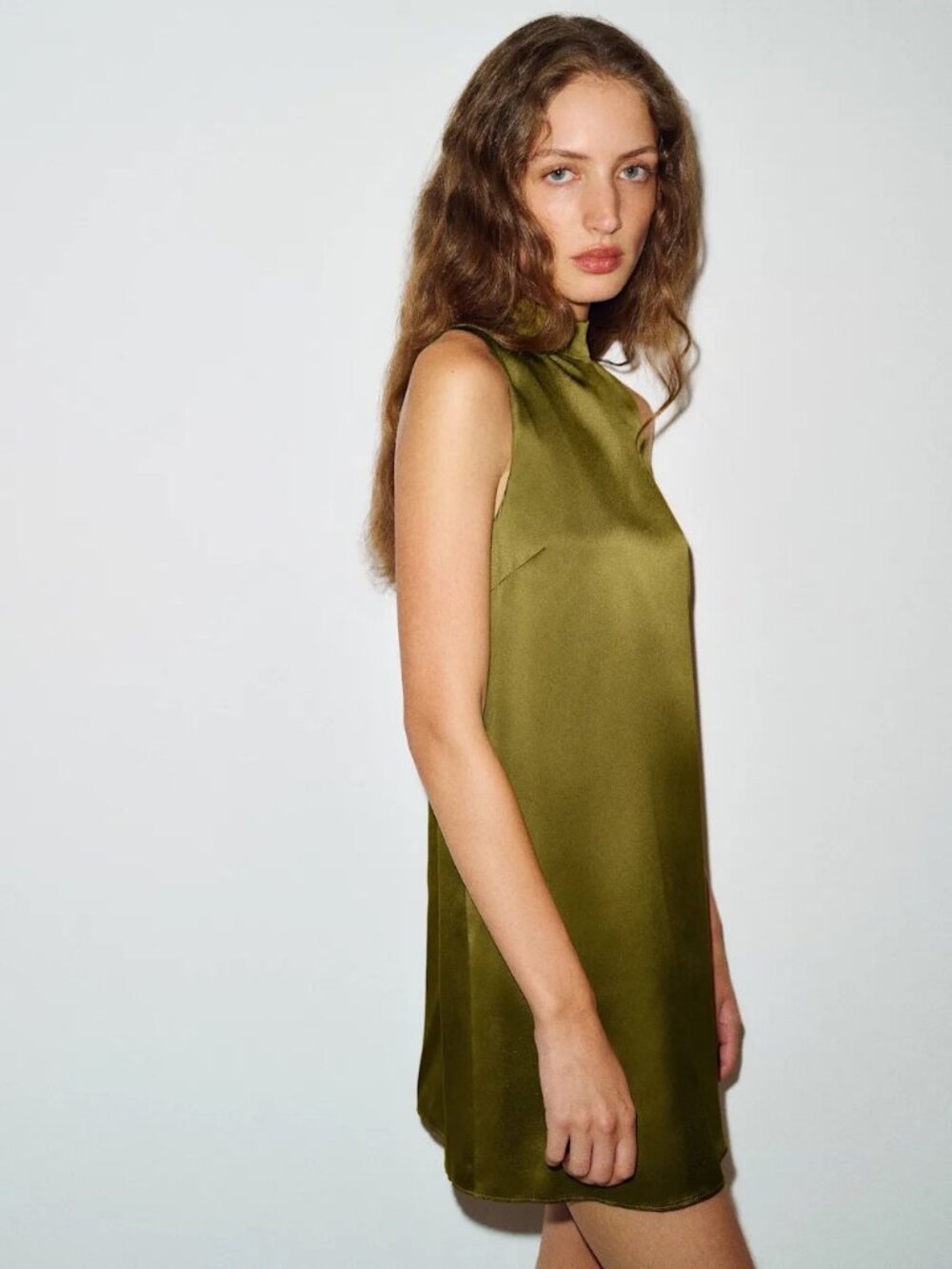 Reformation Lantana Silk Dress In Pear - Picture 4 of 6
